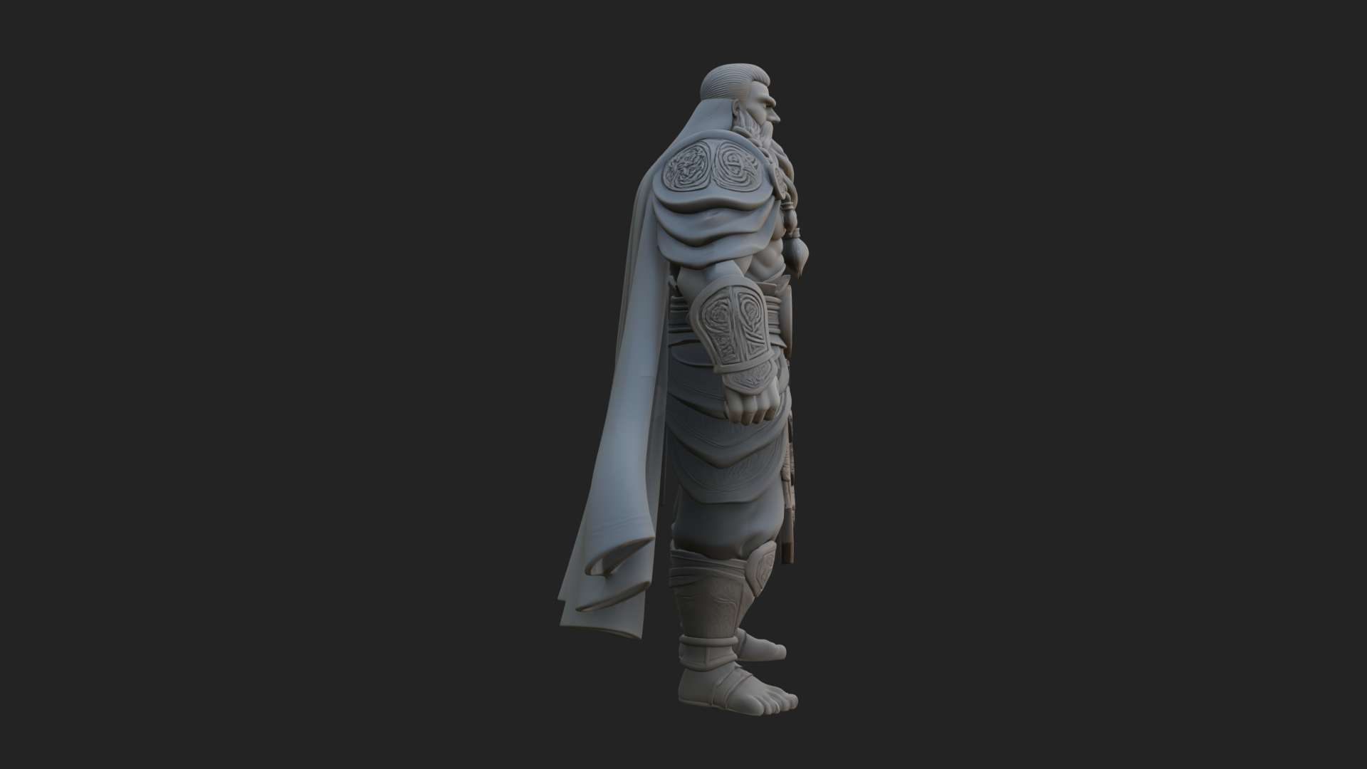 Barbarian Warlord Statue Design 18 3D Print Model 3D Model
