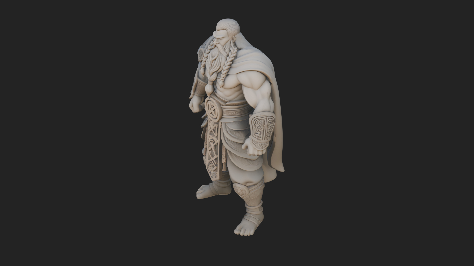Barbarian Warlord Statue Design 18 3D Print Model 3D Model