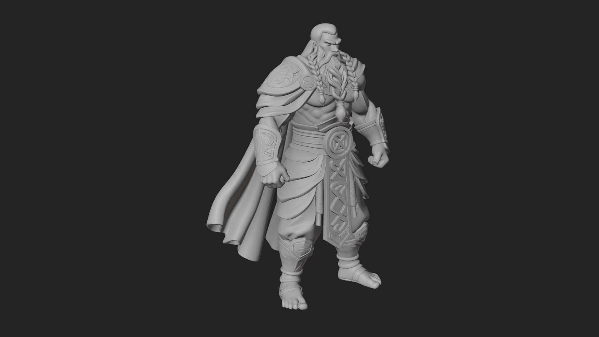 Barbarian Warlord Statue Design 18 3D Print Model 3D Model
