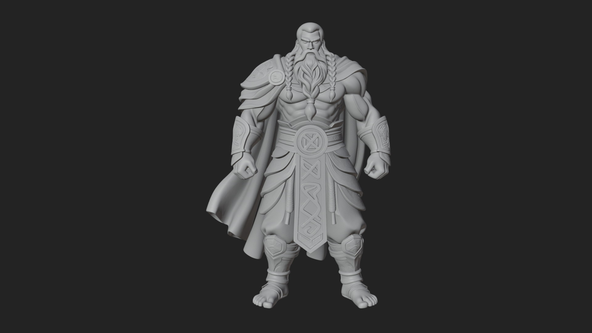 Barbarian Warlord Statue Design 18 3D Print Model 3D Model