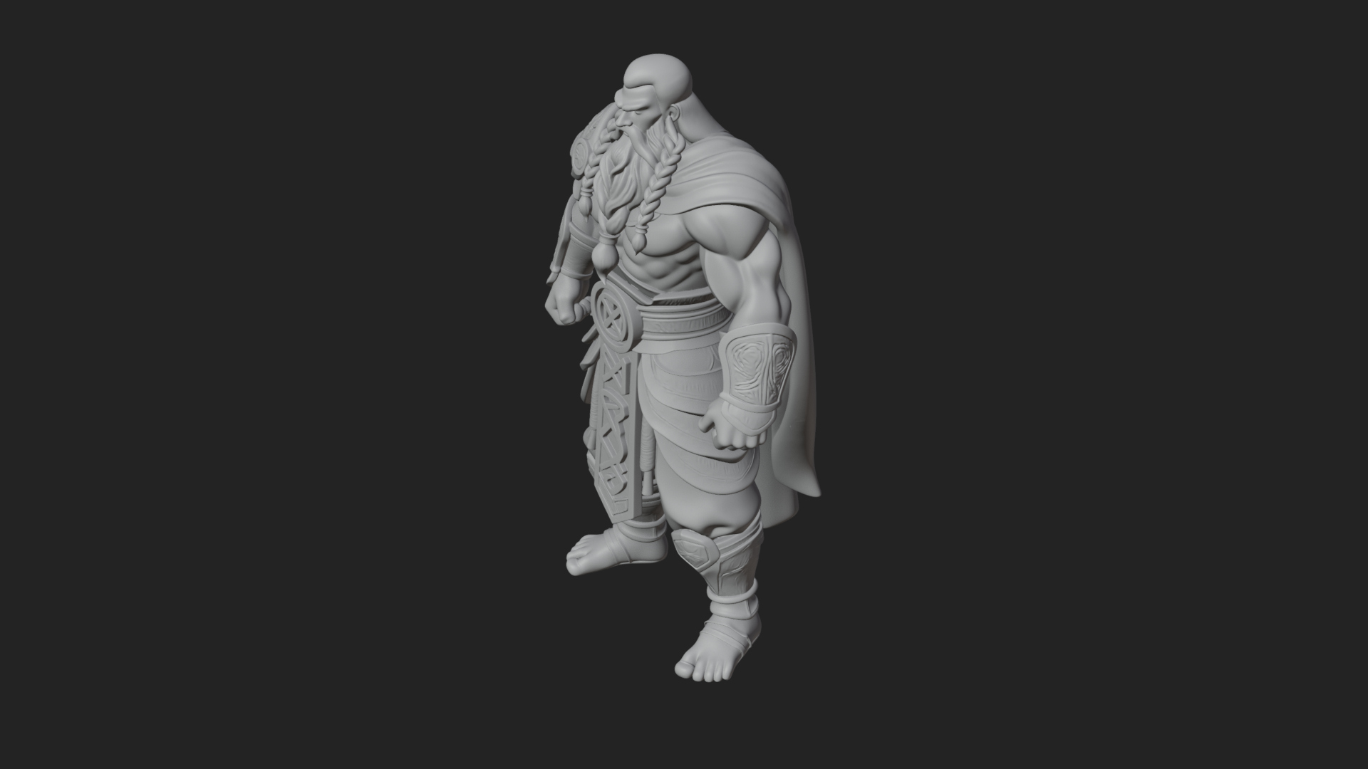 Barbarian Warlord Statue Design 18 3D Print Model 3D Model