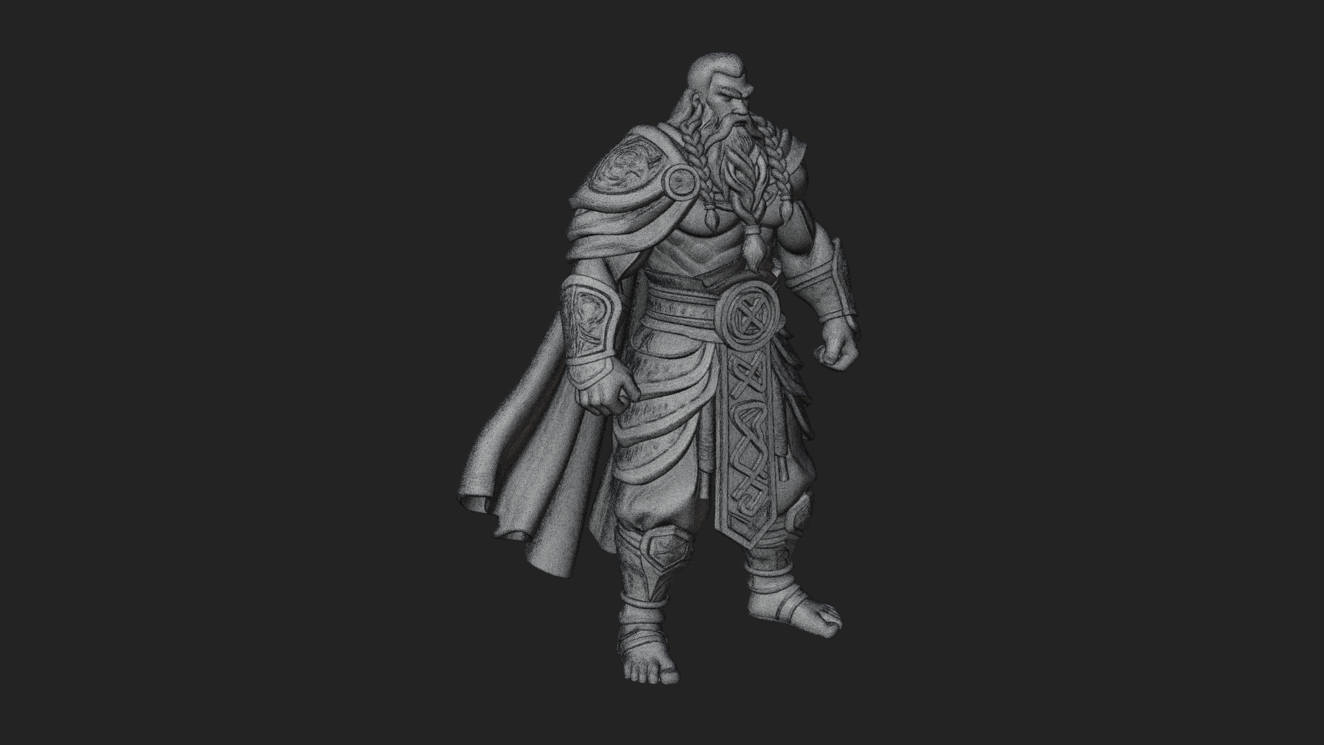 Barbarian Warlord Statue Design 18 3D Print Model 3D Model