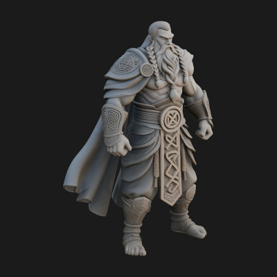 Barbarian Warlord Statue Design 18 3D Print Model