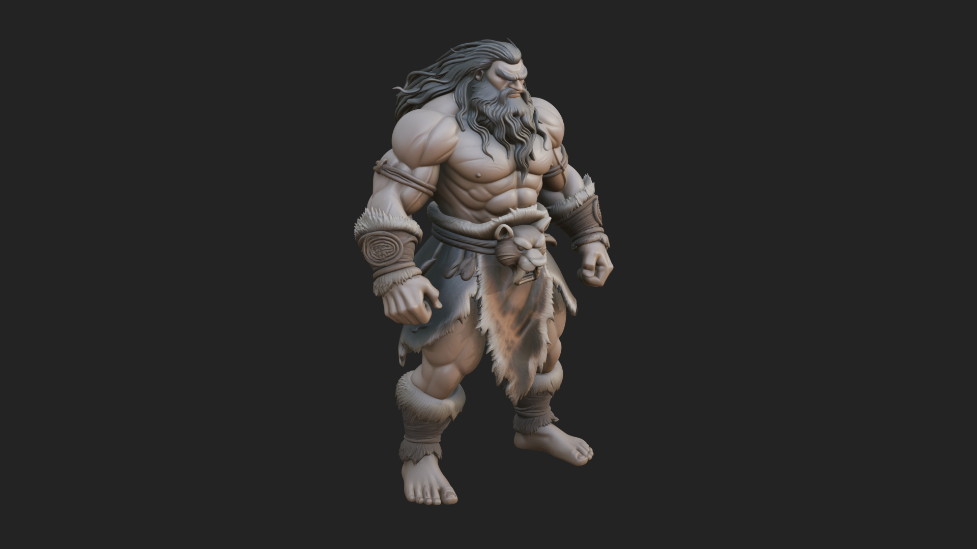 Barbarian Warlord Statue Design 19 3D Print Model 3D Model