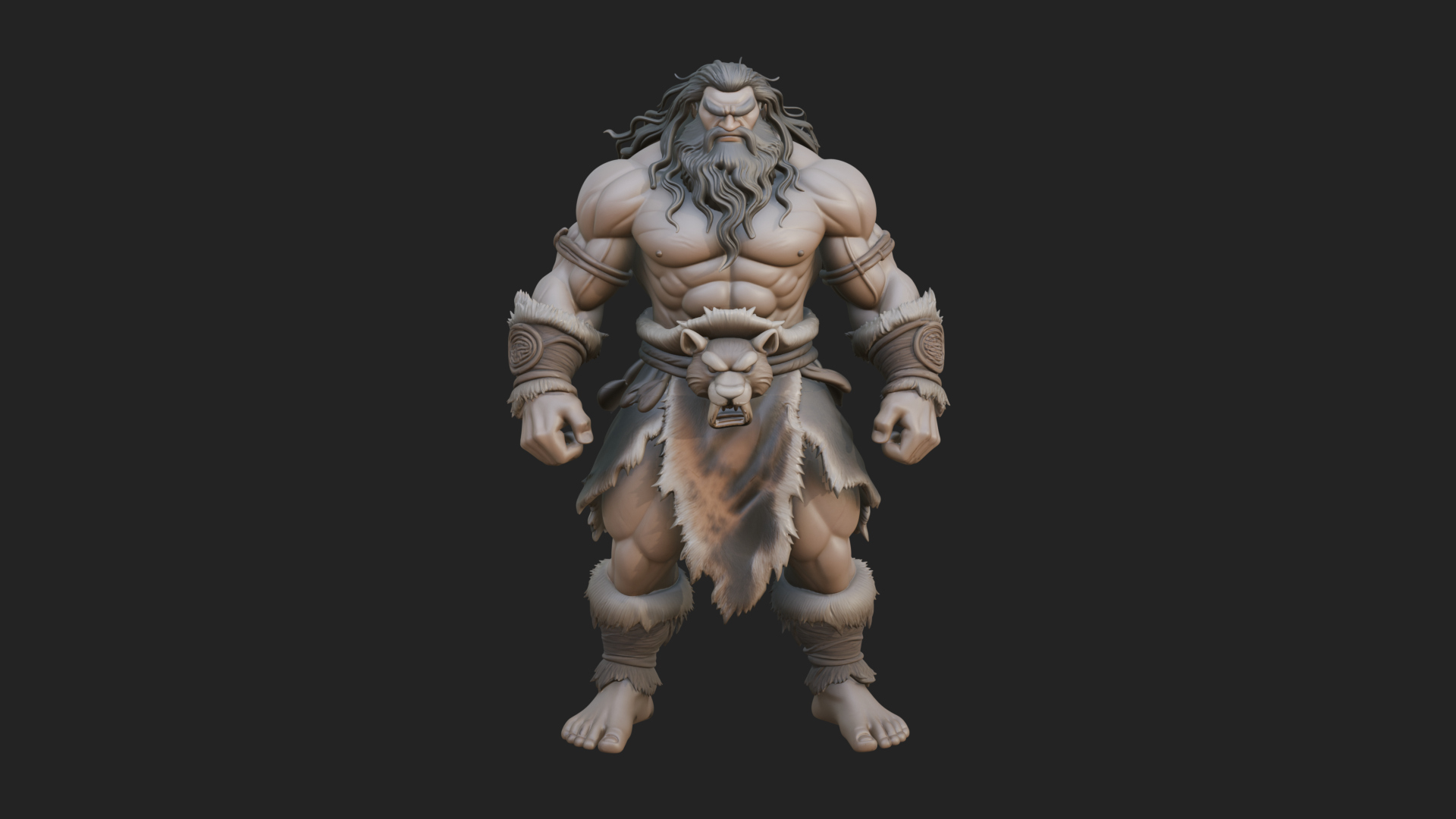 Barbarian Warlord Statue Design 19 3D Print Model 3D Model