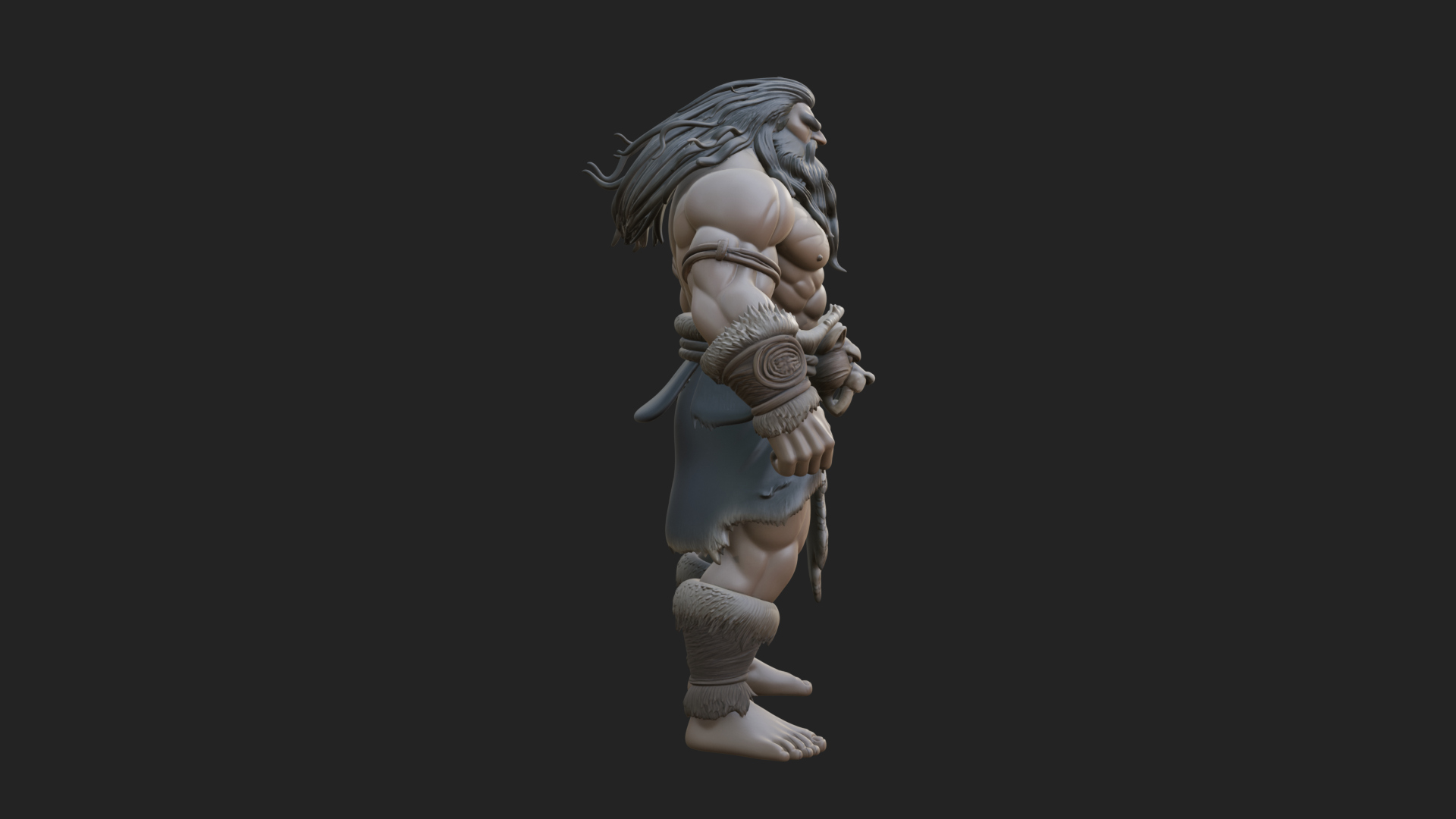 Barbarian Warlord Statue Design 19 3D Print Model 3D Model