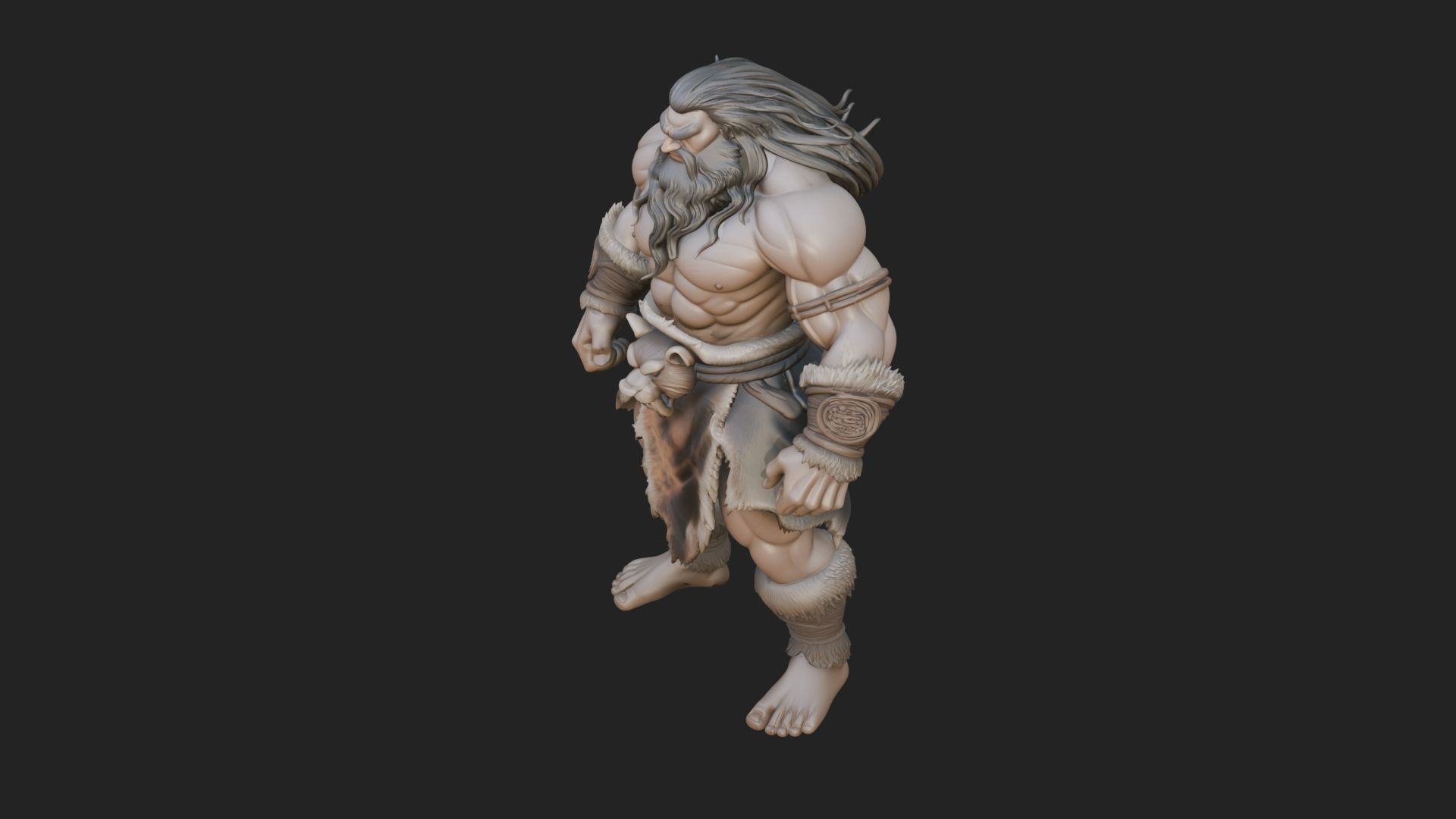 Barbarian Warlord Statue Design 19 3D Print Model 3D Model