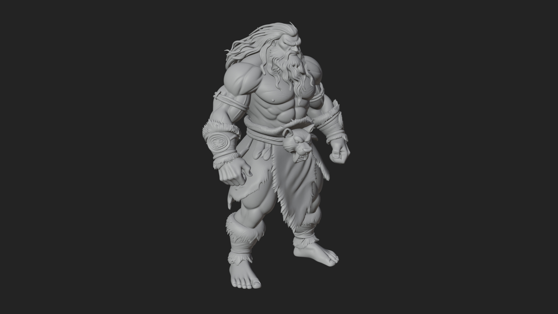 Barbarian Warlord Statue Design 19 3D Print Model 3D Model