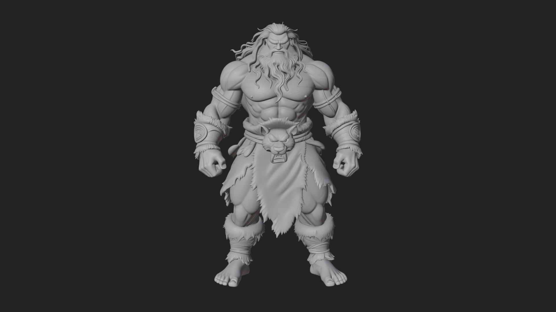 Barbarian Warlord Statue Design 19 3D Print Model 3D Model