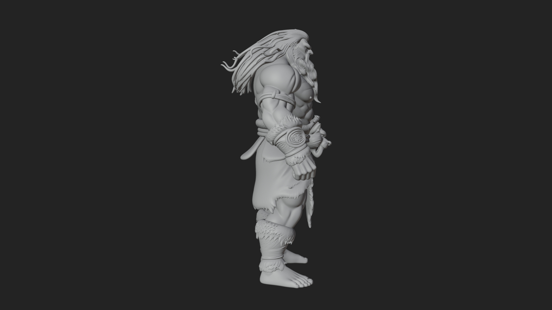 Barbarian Warlord Statue Design 19 3D Print Model 3D Model