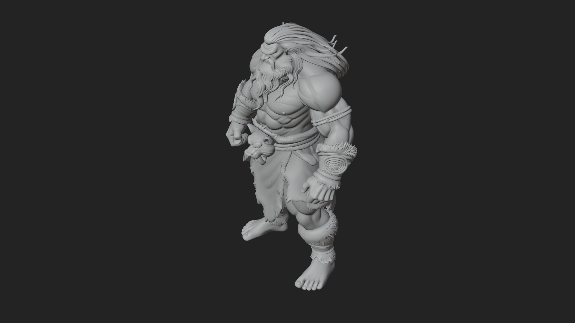 Barbarian Warlord Statue Design 19 3D Print Model 3D Model