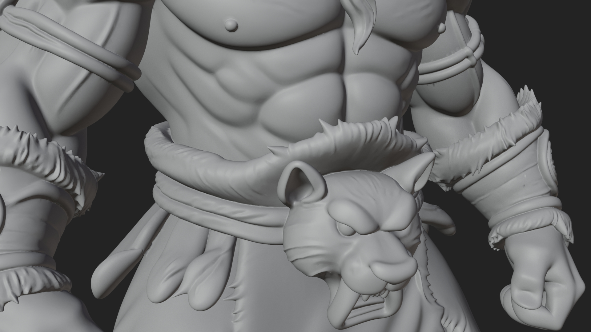 Barbarian Warlord Statue Design 19 3D Print Model 3D Model