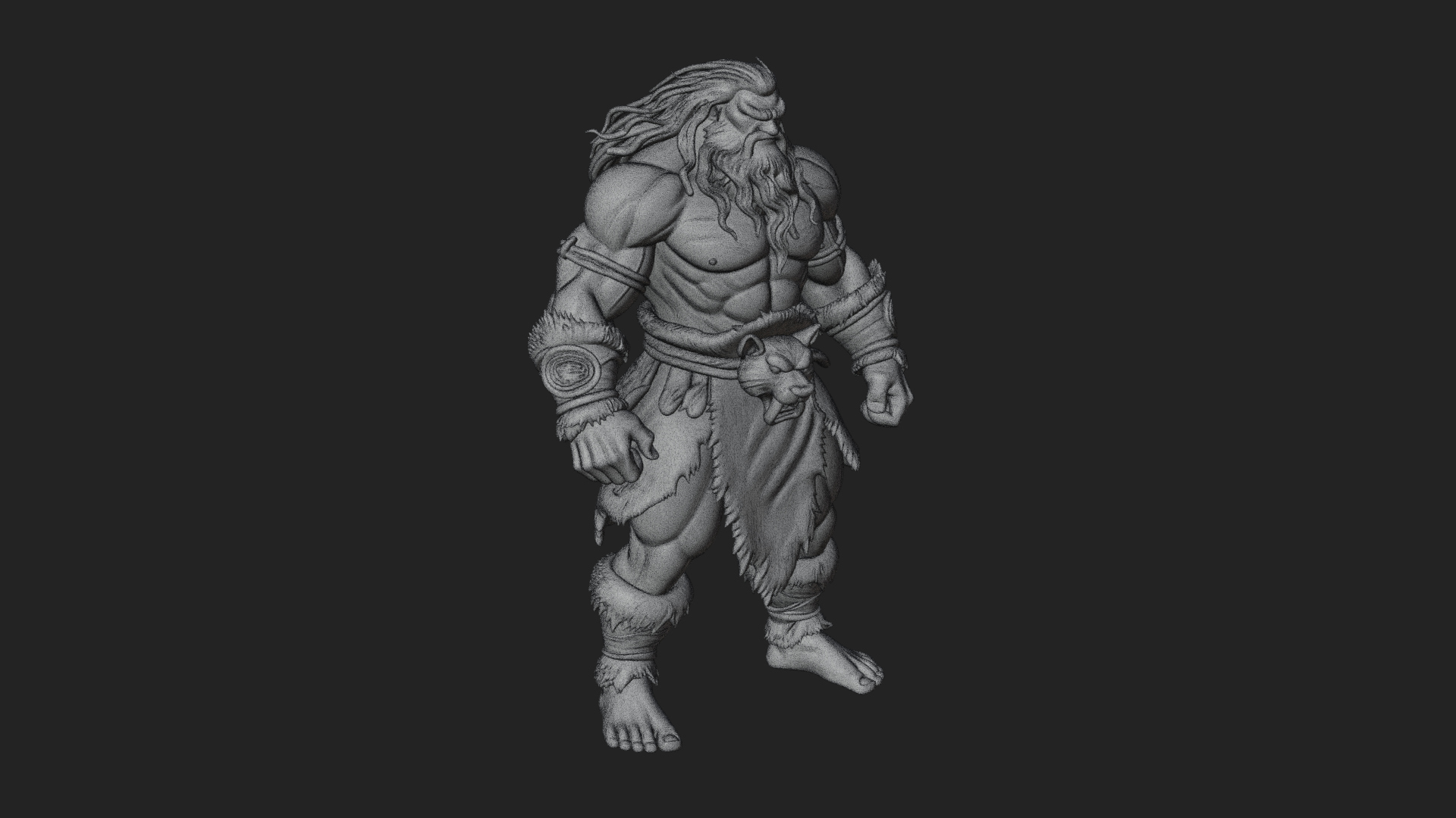 Barbarian Warlord Statue Design 19 3D Print Model 3D Model