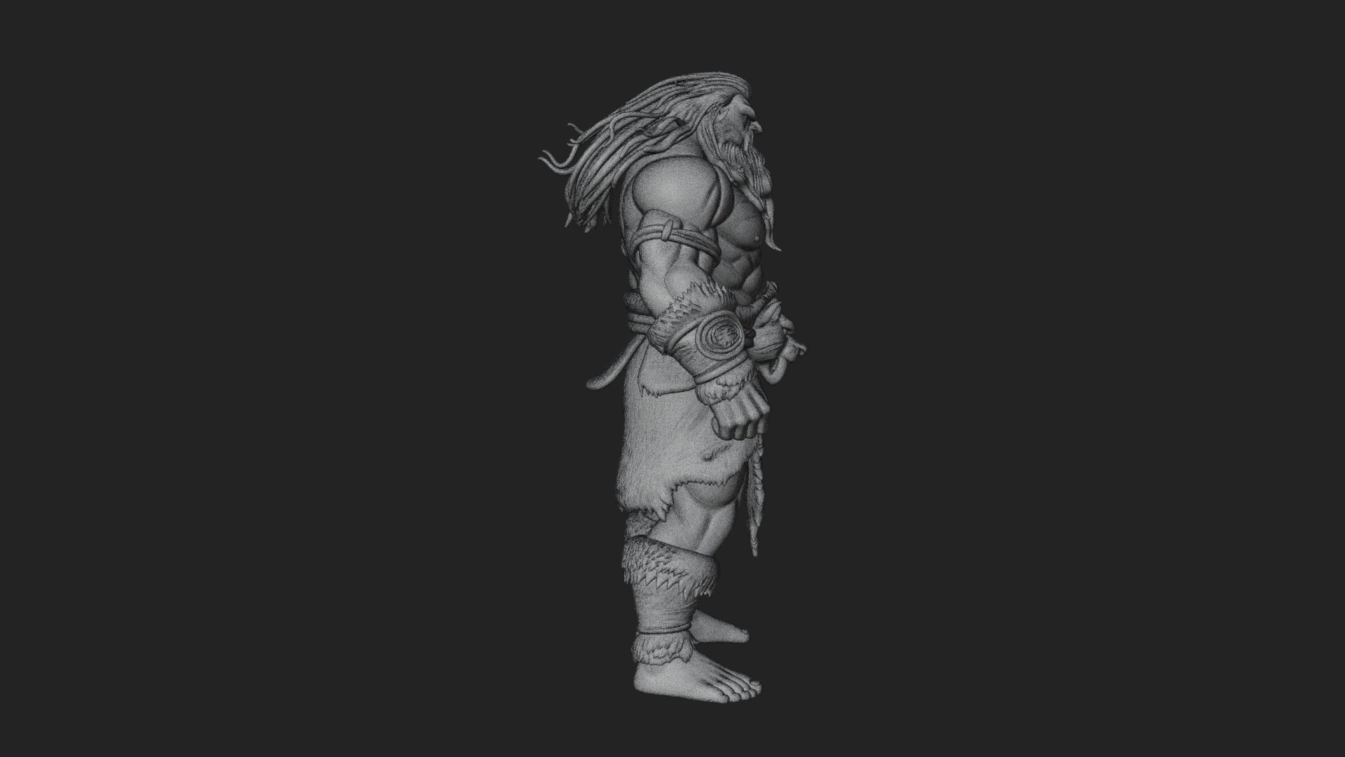 Barbarian Warlord Statue Design 19 3D Print Model 3D Model