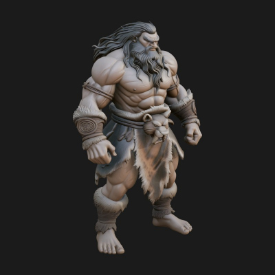 Barbarian Warlord Statue Design 19 3D Print Model