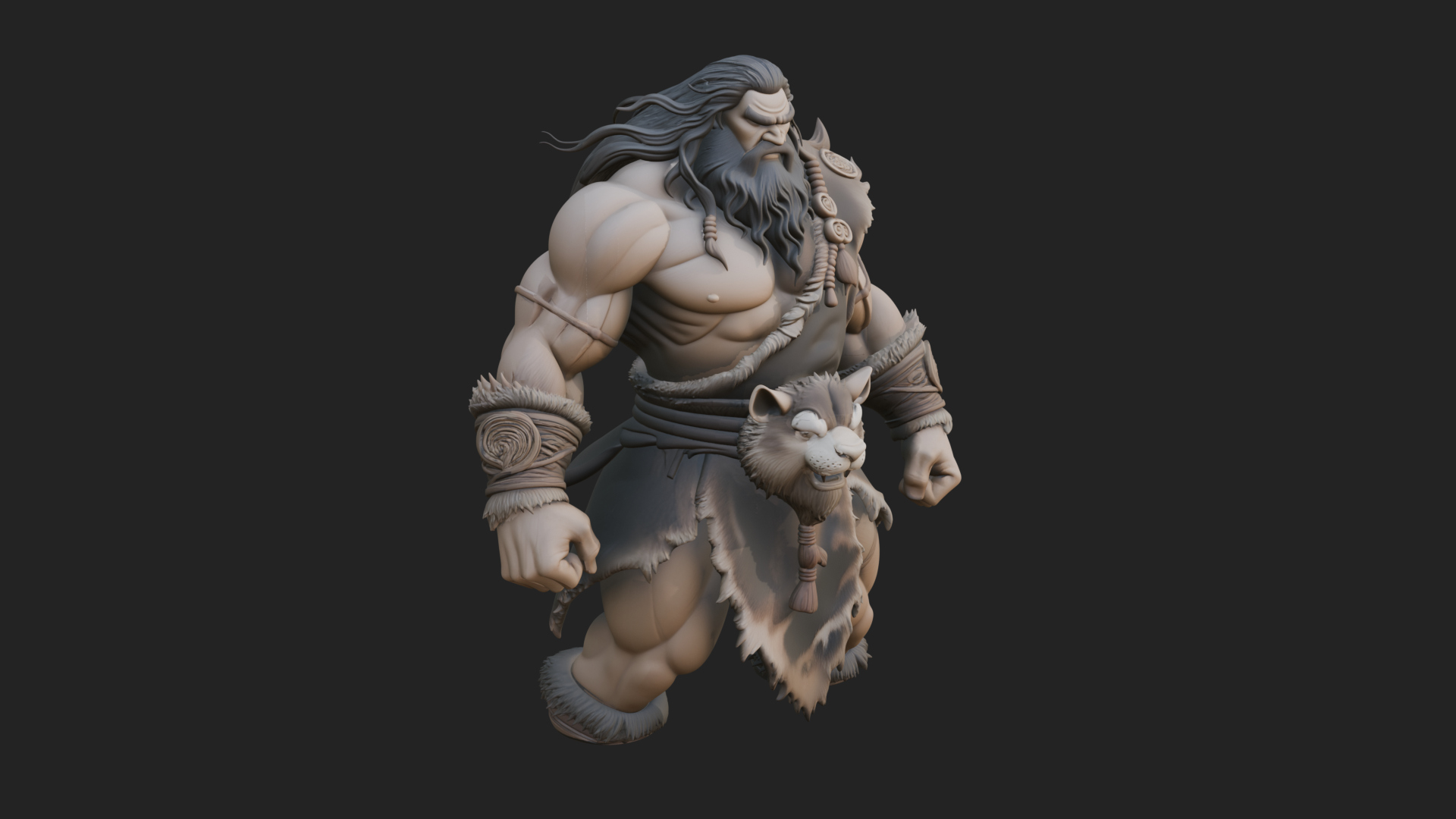Barbarian Warlord Statue Design 20 3D Print Model 3D Model