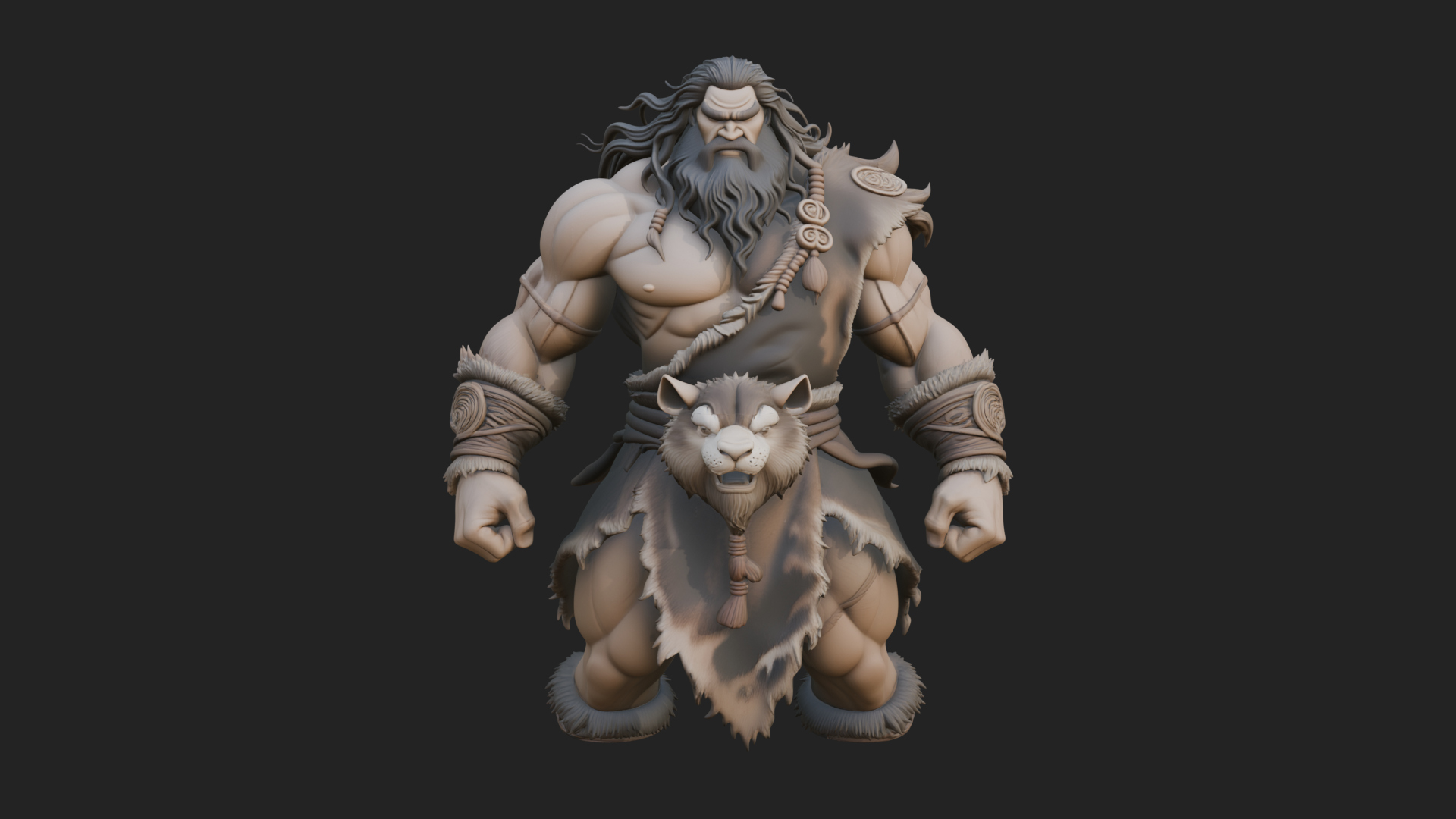 Barbarian Warlord Statue Design 20 3D Print Model 3D Model
