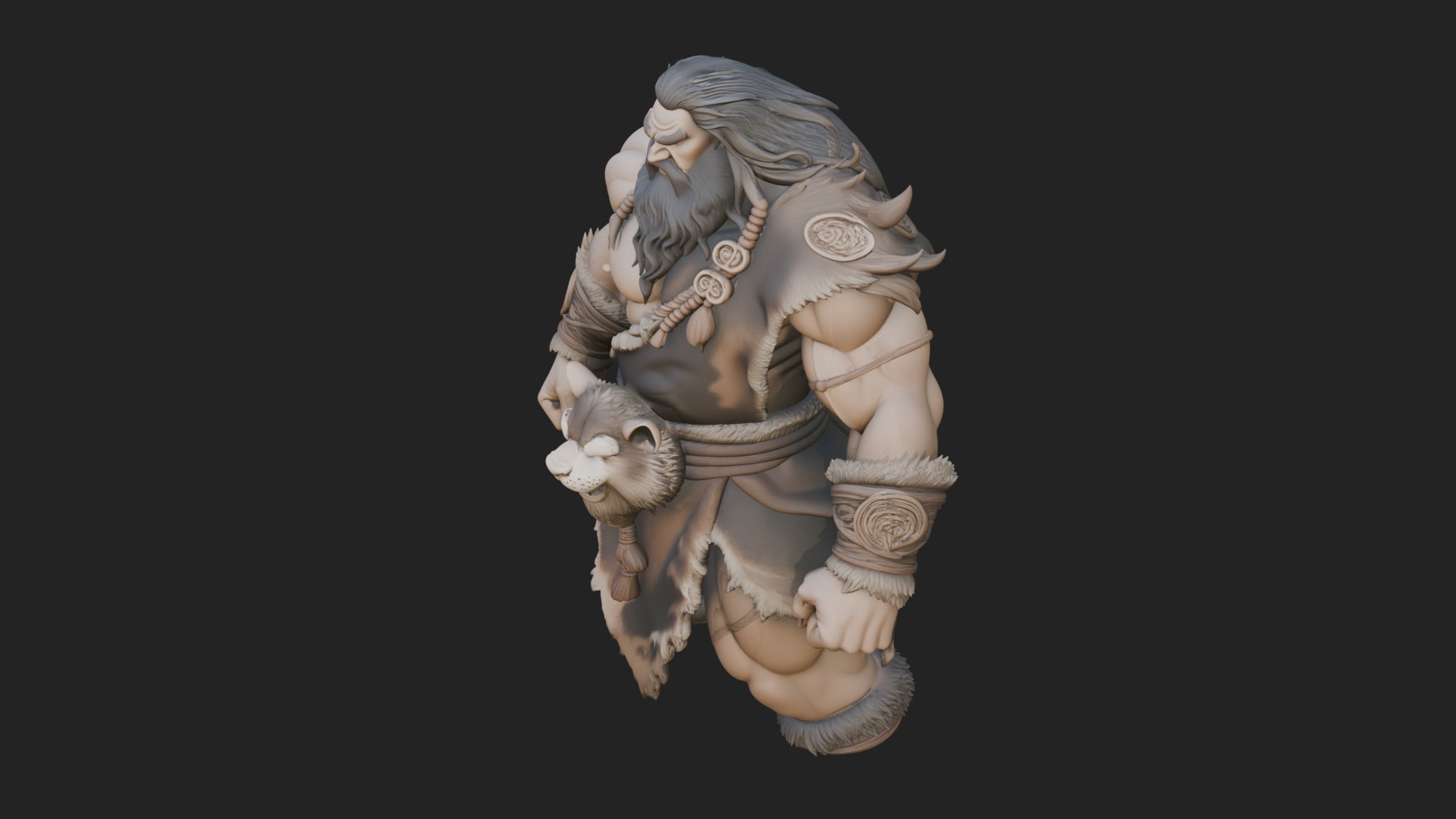 Barbarian Warlord Statue Design 20 3D Print Model 3D Model