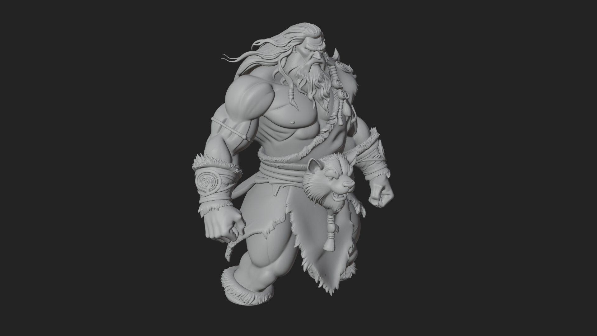 Barbarian Warlord Statue Design 20 3D Print Model 3D Model