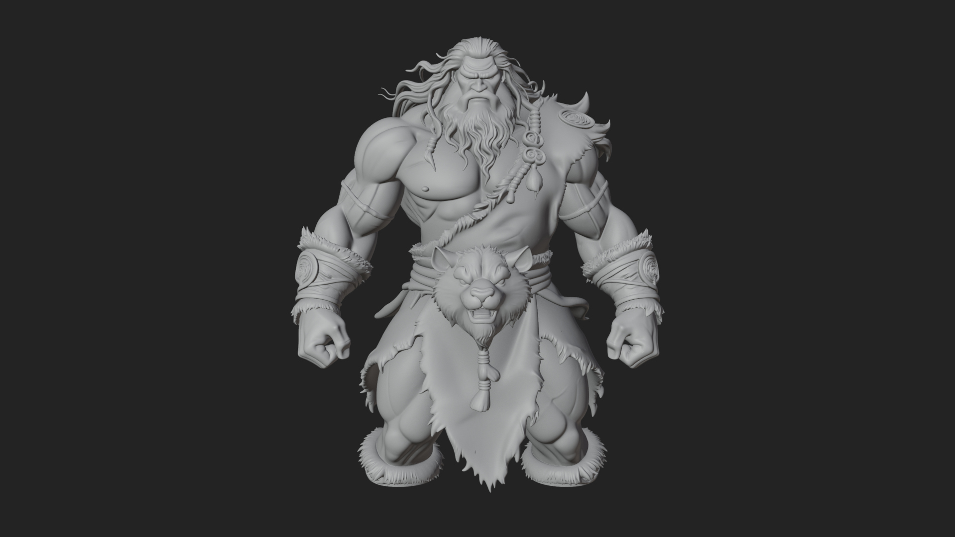Barbarian Warlord Statue Design 20 3D Print Model 3D Model