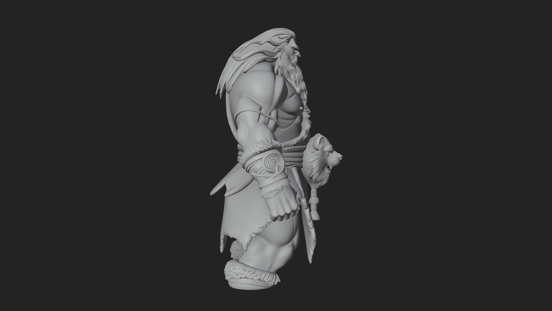 Barbarian Warlord Statue Design 20 3D Print Model 3D Model
