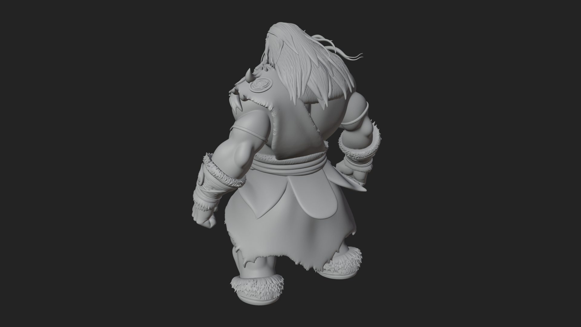 Barbarian Warlord Statue Design 20 3D Print Model 3D Model