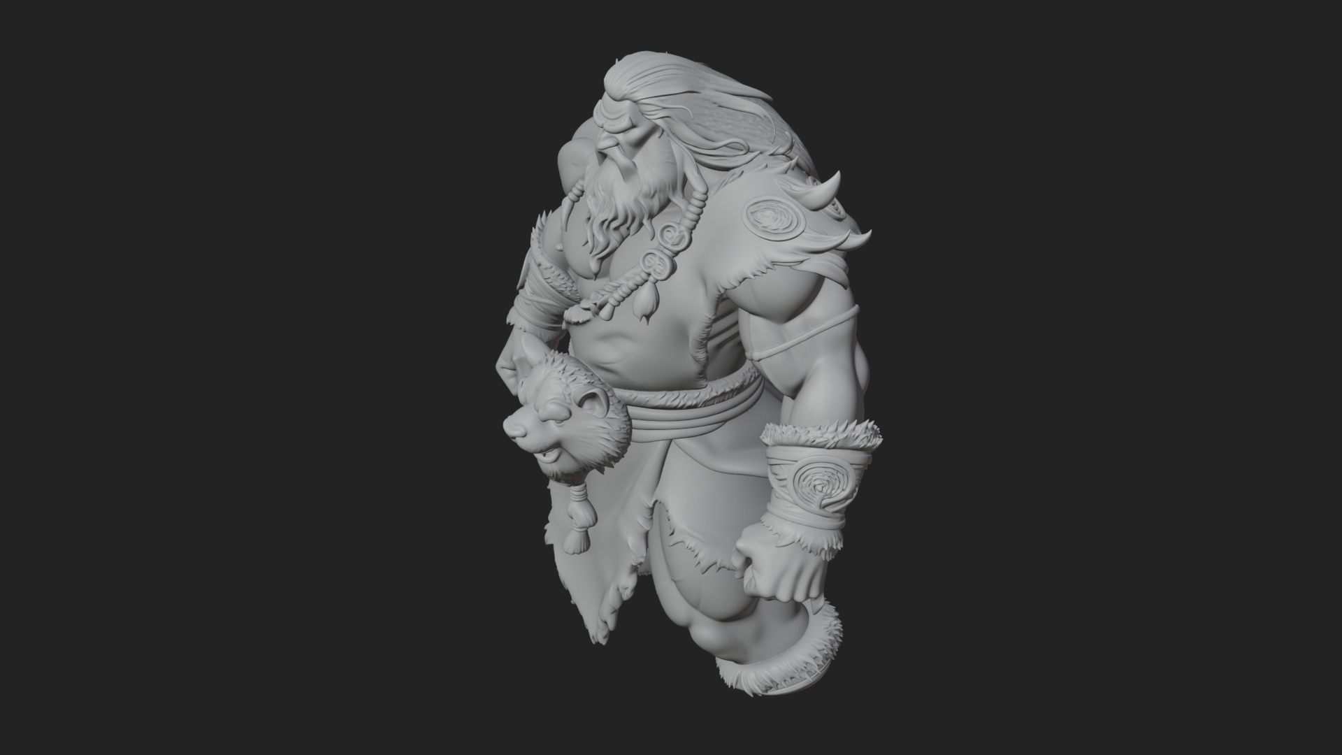Barbarian Warlord Statue Design 20 3D Print Model 3D Model