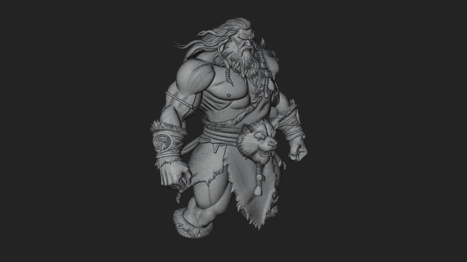Barbarian Warlord Statue Design 20 3D Print Model 3D Model