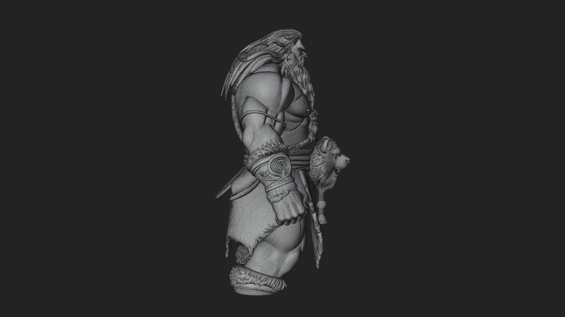 Barbarian Warlord Statue Design 20 3D Print Model 3D Model
