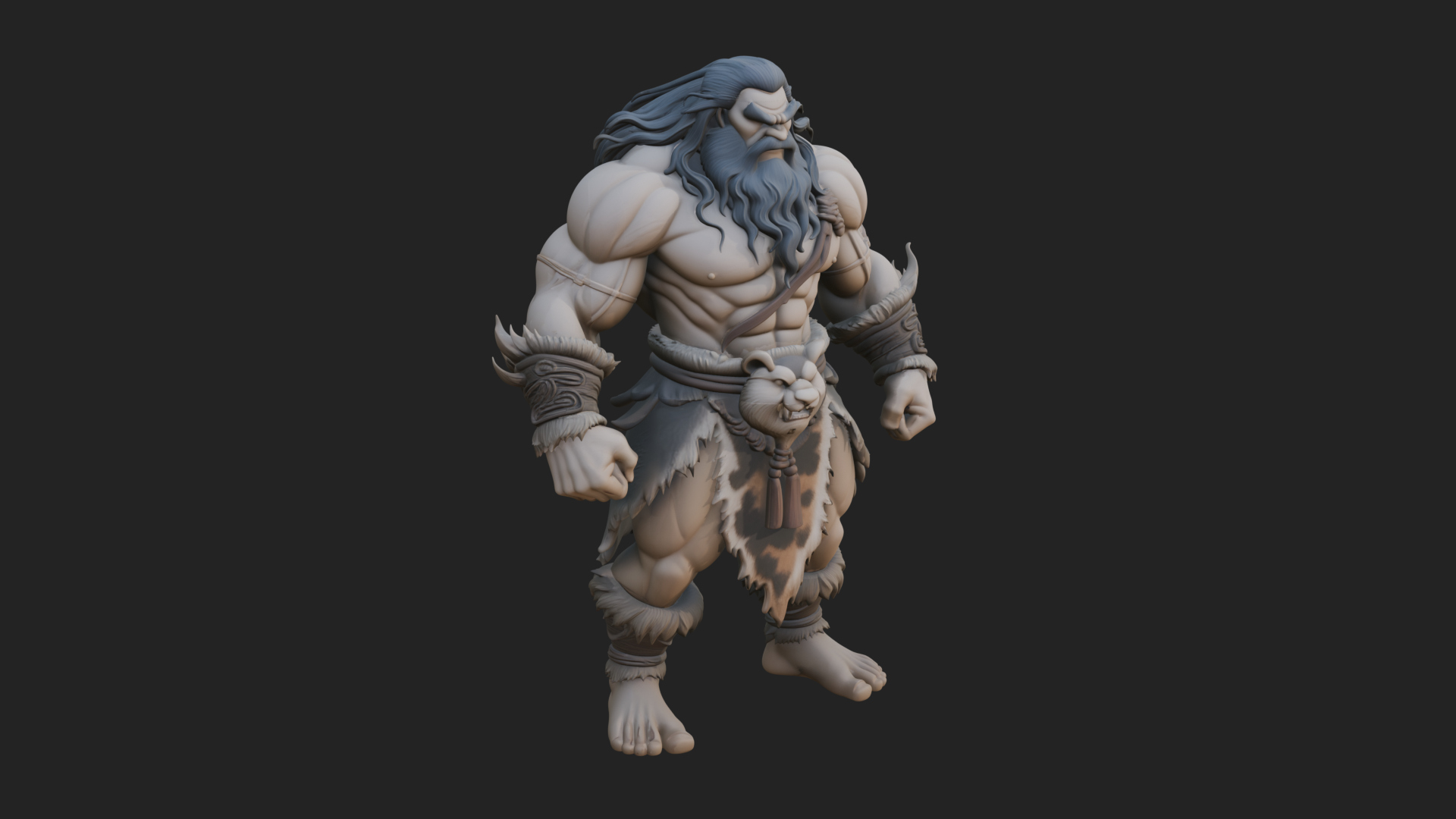 Barbarian Warlord Statue Design 21 3D Print Model 3D Model
