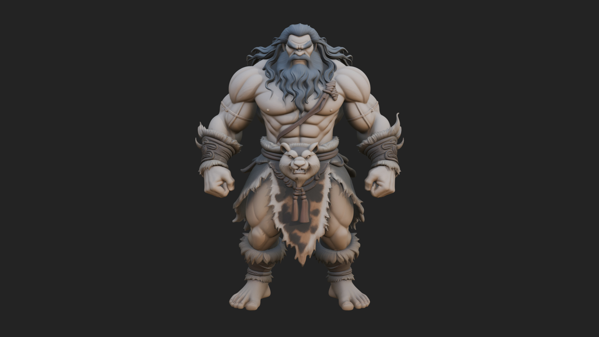 Barbarian Warlord Statue Design 21 3D Print Model 3D Model