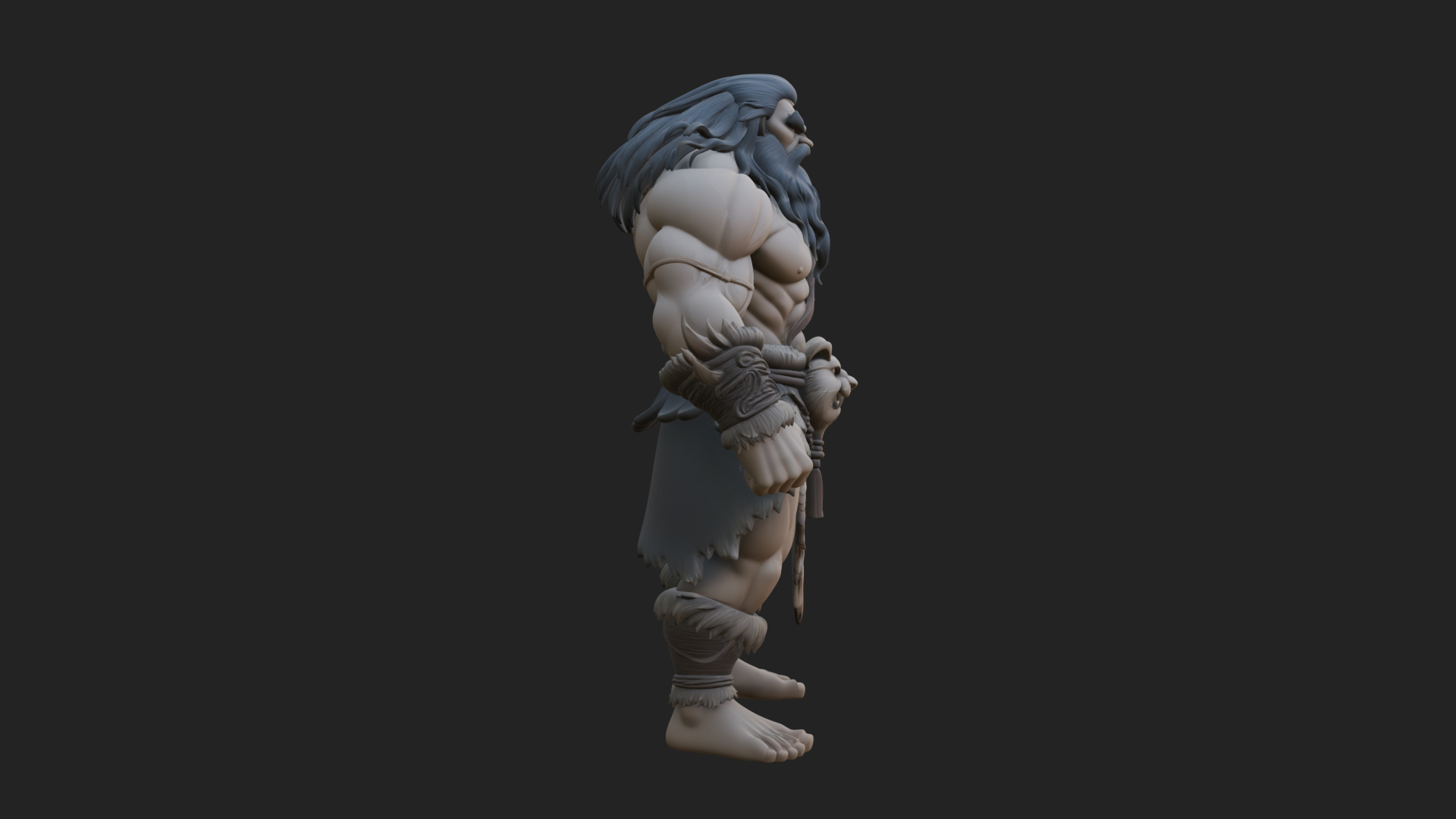 Barbarian Warlord Statue Design 21 3D Print Model 3D Model