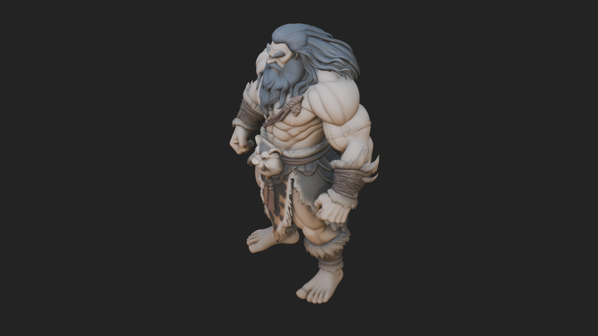 Barbarian Warlord Statue Design 21 3D Print Model 3D Model