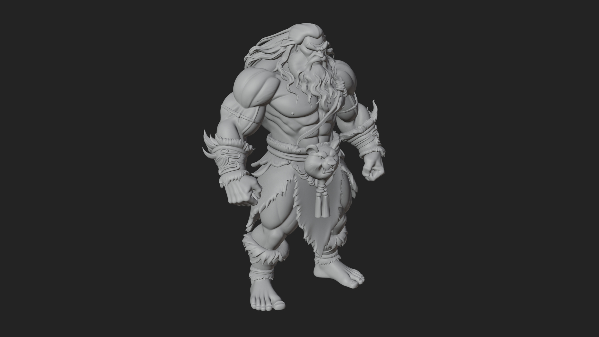 Barbarian Warlord Statue Design 21 3D Print Model 3D Model