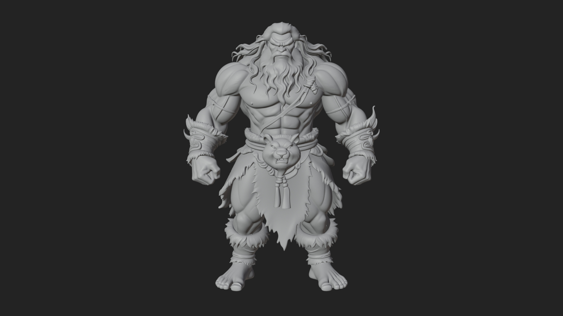 Barbarian Warlord Statue Design 21 3D Print Model 3D Model