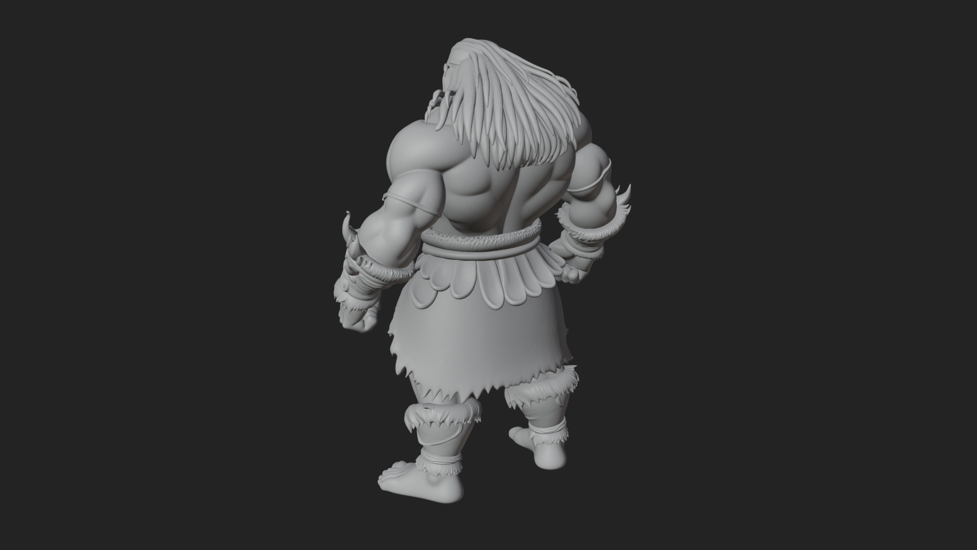 Barbarian Warlord Statue Design 21 3D Print Model 3D Model