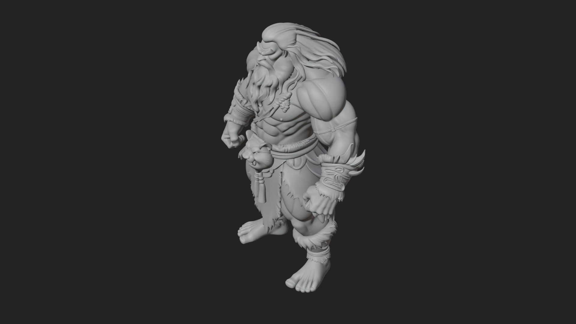 Barbarian Warlord Statue Design 21 3D Print Model 3D Model