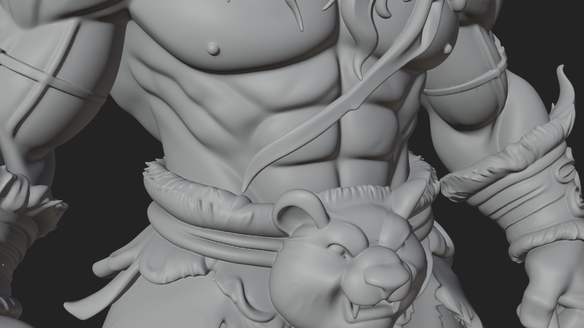 Barbarian Warlord Statue Design 21 3D Print Model 3D Model