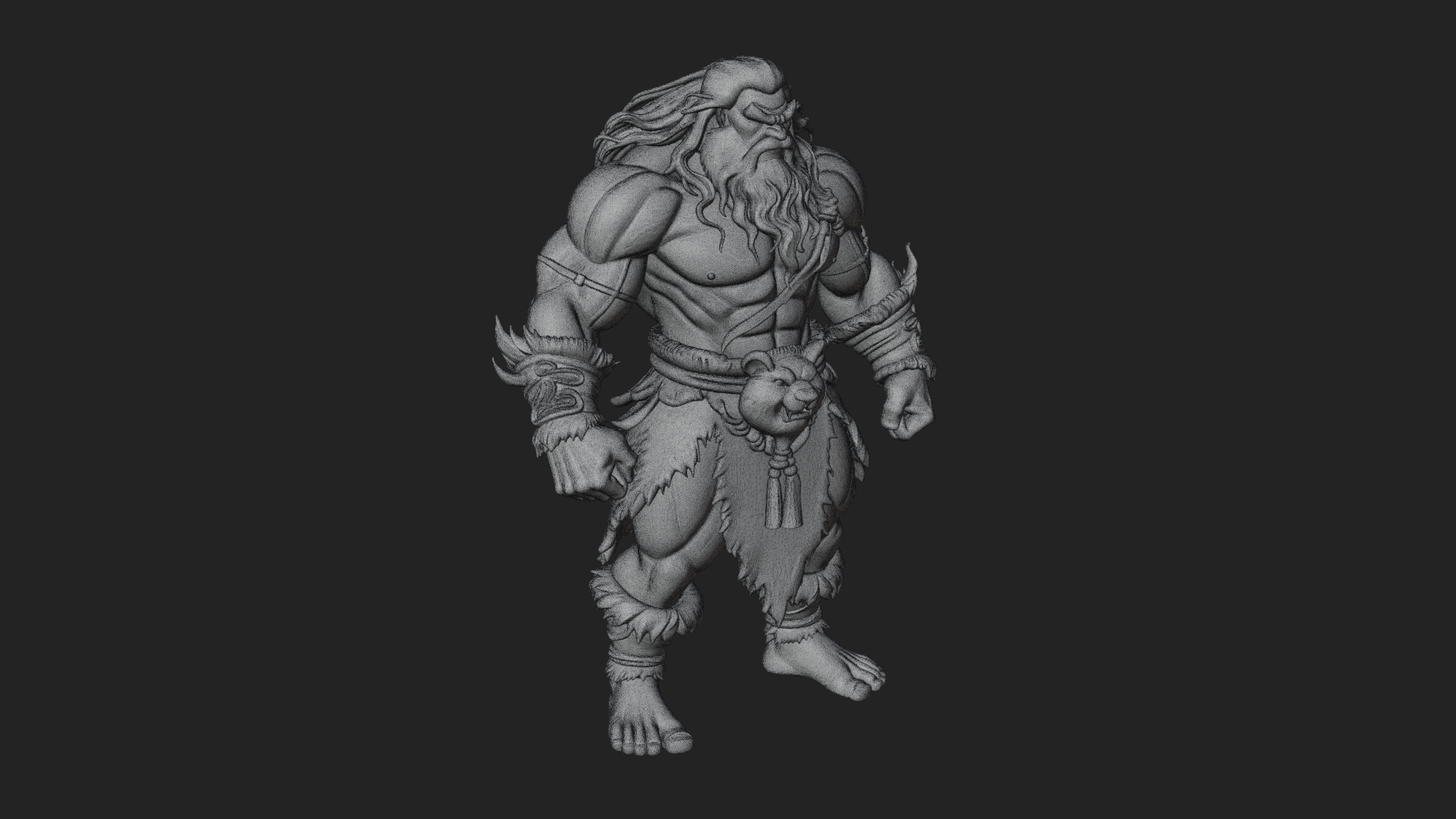 Barbarian Warlord Statue Design 21 3D Print Model 3D Model