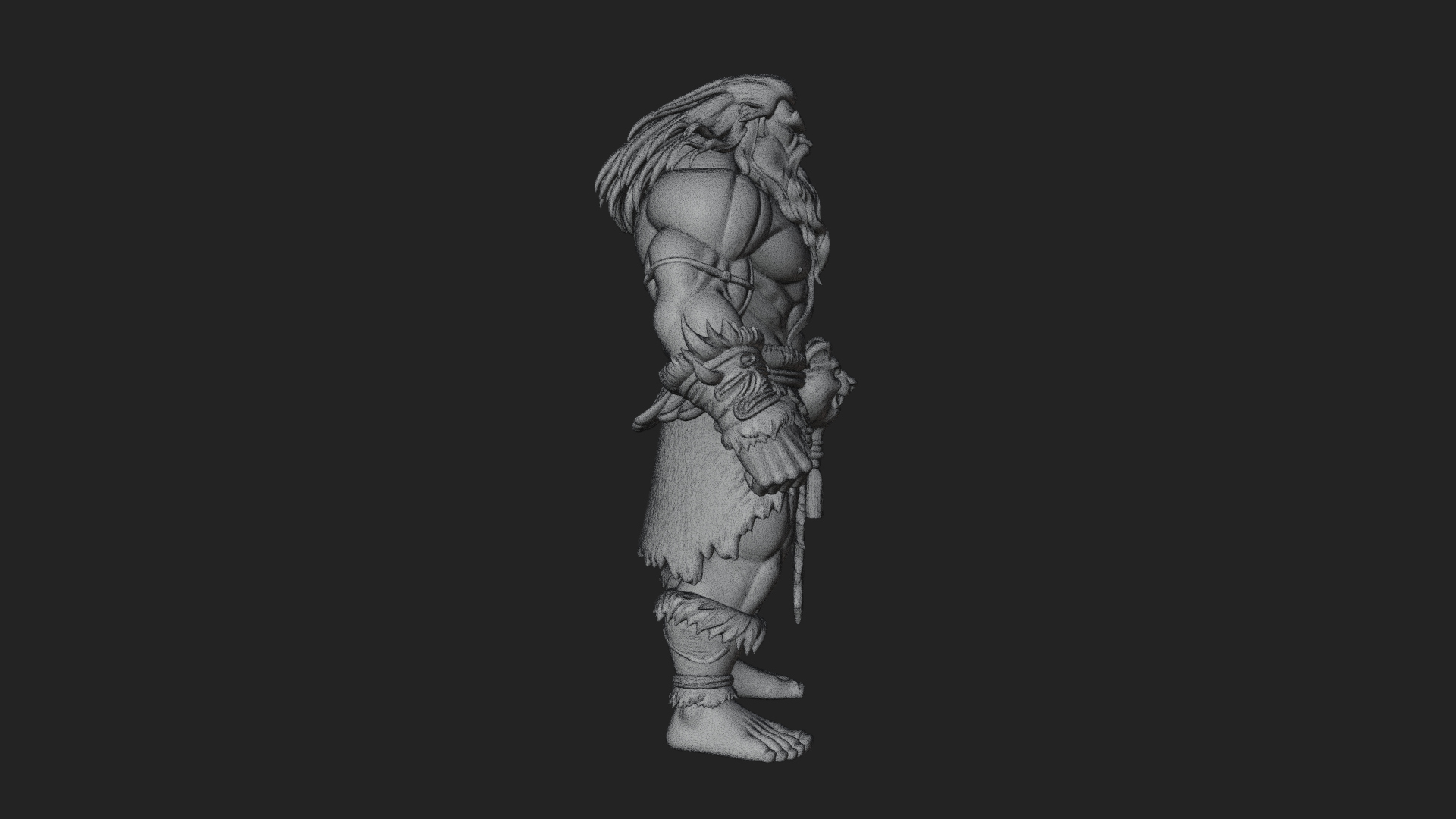 Barbarian Warlord Statue Design 21 3D Print Model 3D Model