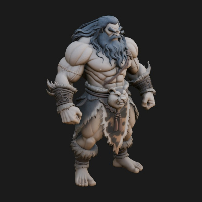 Barbarian Warlord Statue Design 21 3D Print Model