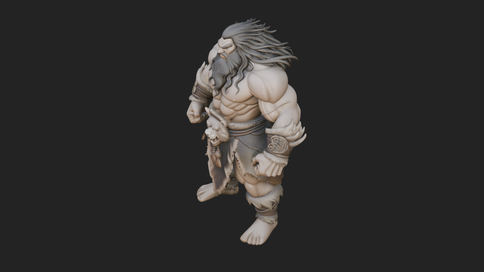 Barbarian Warlord Statue Design 22 3D Print Model 3D Model