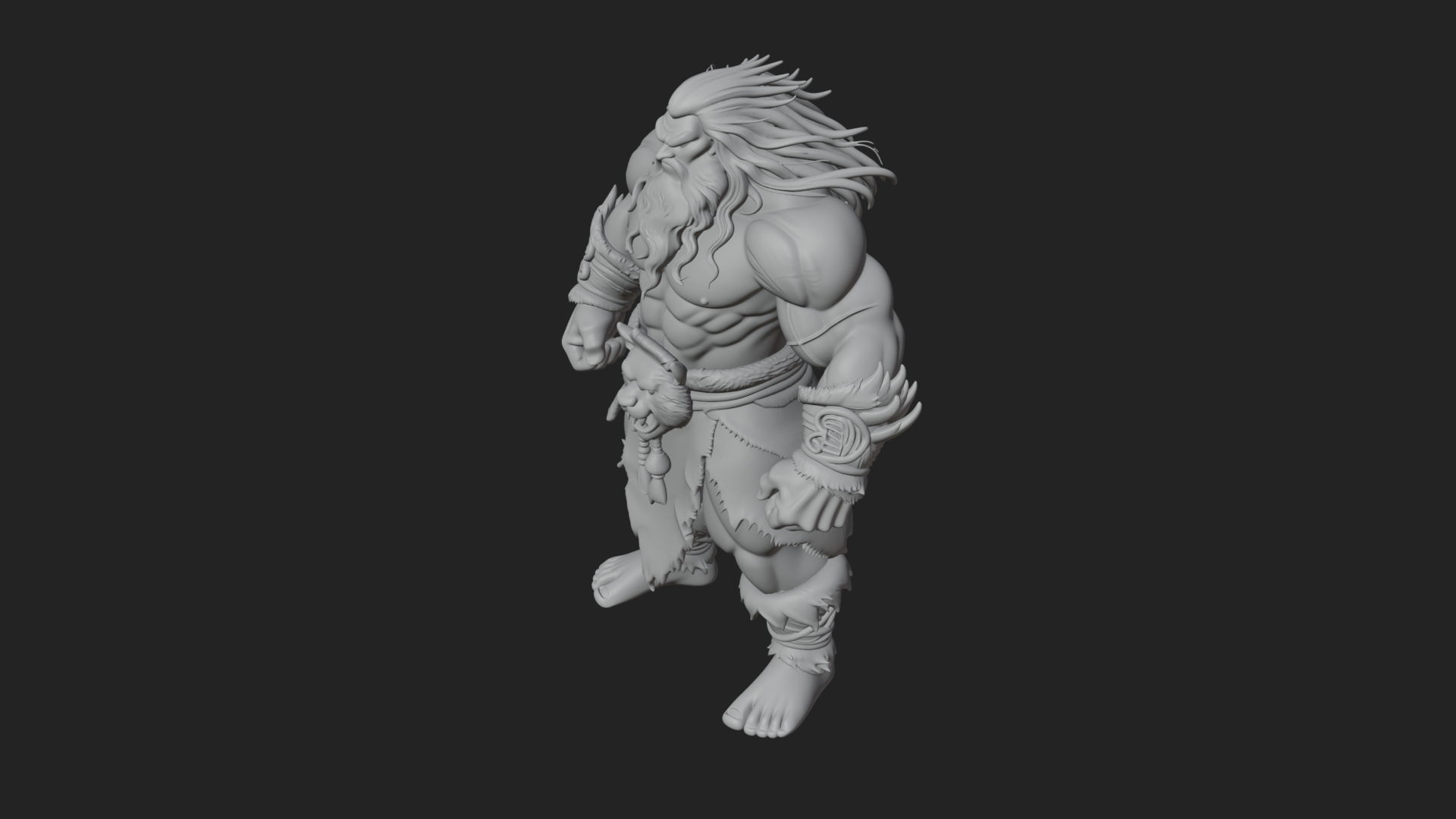Barbarian Warlord Statue Design 22 3D Print Model 3D Model