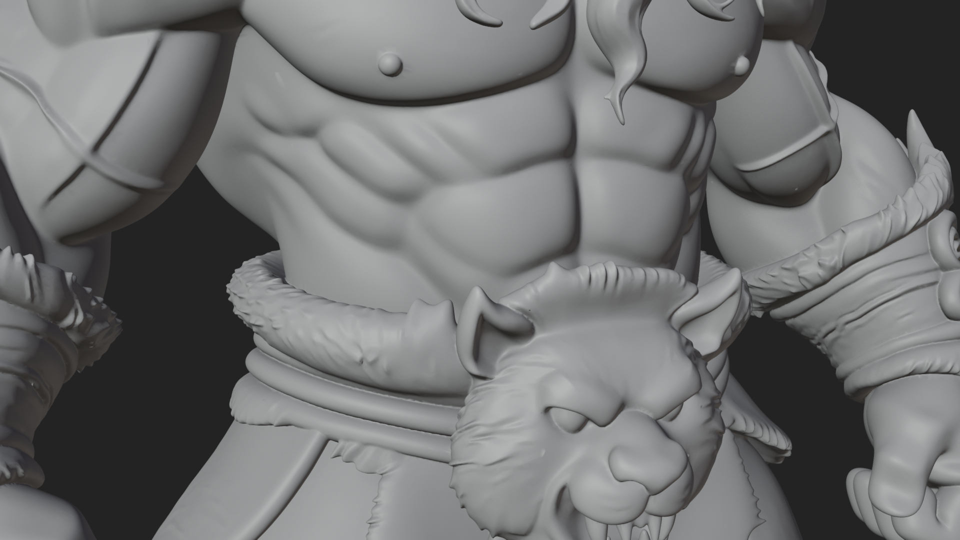Barbarian Warlord Statue Design 22 3D Print Model 3D Model