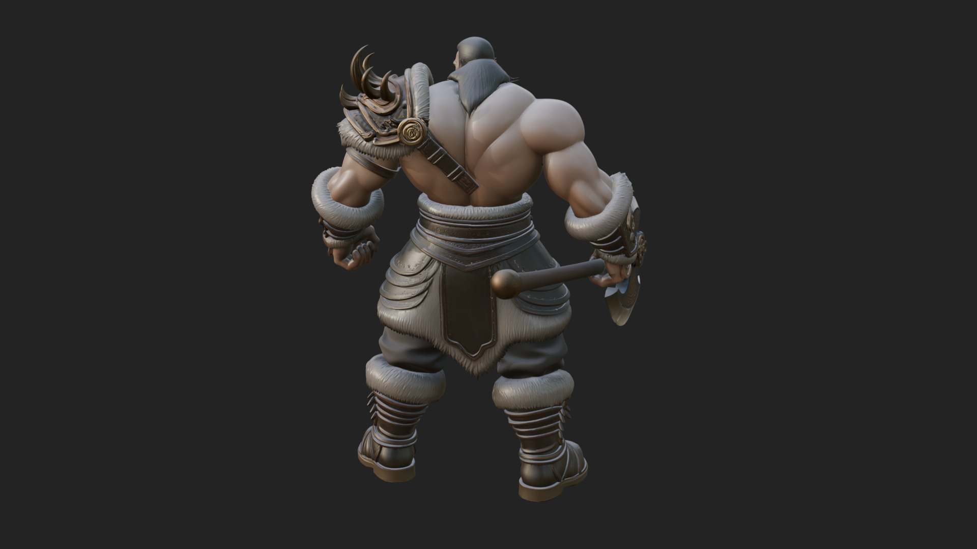 Barbarian Warlord Statue Design 7 3D Print Model 3D Model