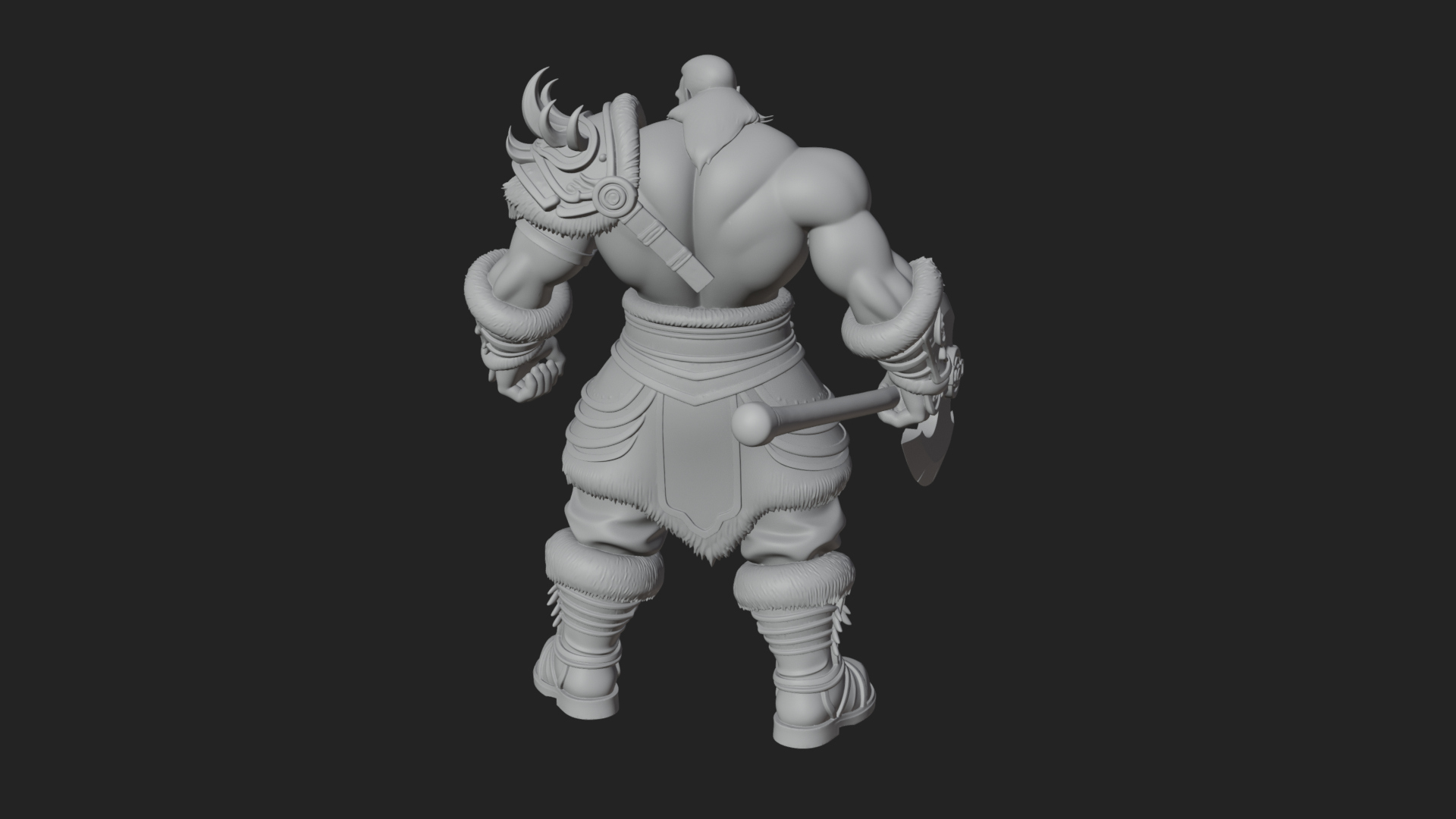 Barbarian Warlord Statue Design 7 3D Print Model 3D Model