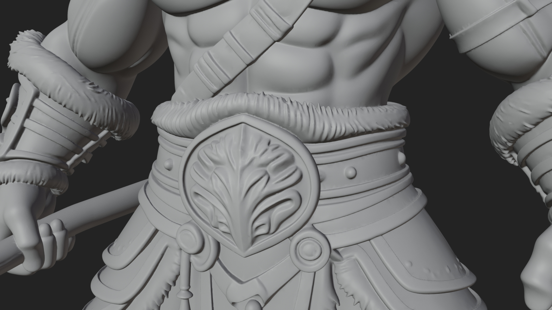 Barbarian Warlord Statue Design 7 3D Print Model 3D Model