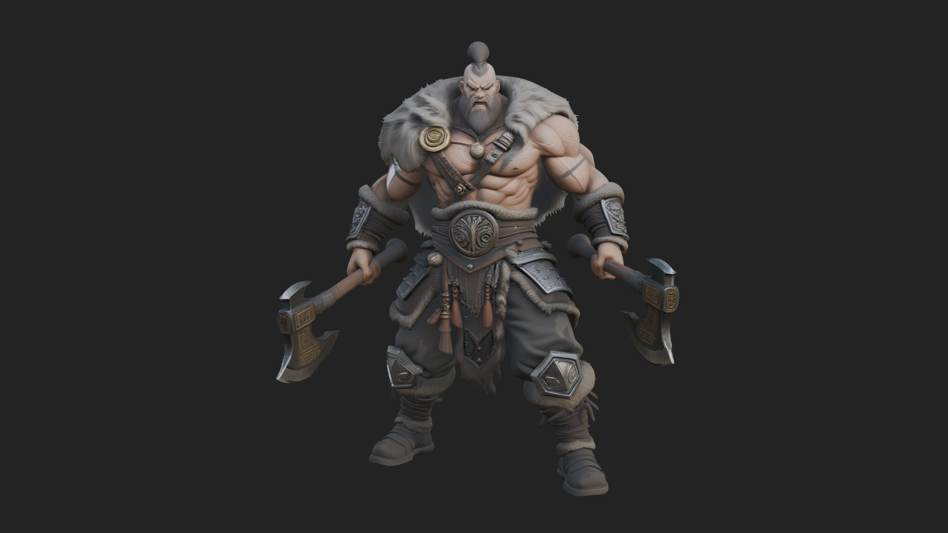Barbarian Warlord Statue Design 8 3D Print Model 3D Model