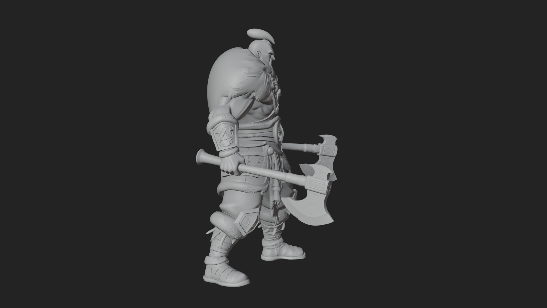Barbarian Warlord Statue Design 8 3D Print Model 3D Model