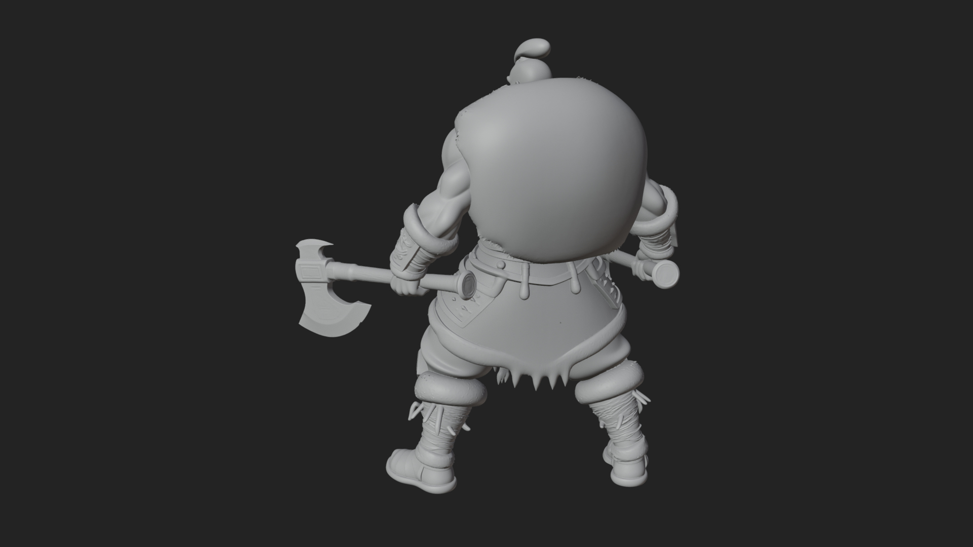 Barbarian Warlord Statue Design 8 3D Print Model 3D Model